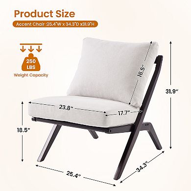 CLICKBIN Modern Minimalist Solid Wood Chair