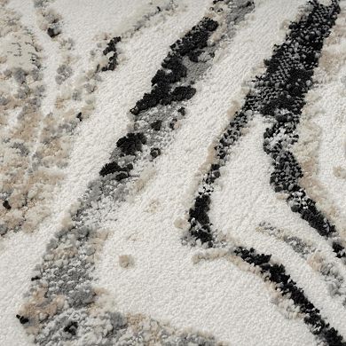 Luxe Weavers Modern Marble High Low Area Rug