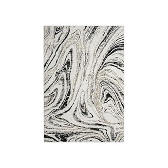 Luxe Weavers Modern Marble High Low Area Rug