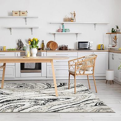 Luxe Weavers Modern Marble High Low Area Rug