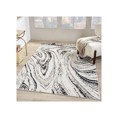 Luxe Weavers Modern Marble High Low Area Rug