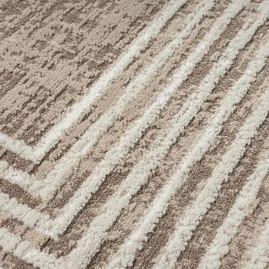 Luxe Weavers Geometric Border Textured Area Rug