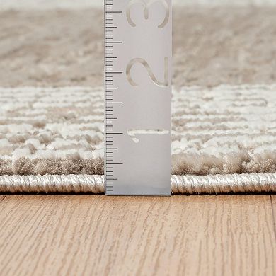 Luxe Weavers Geometric Border Textured Area Rug