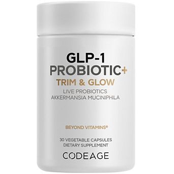 Codeage GLP-1 Probiotic+, Live Probiotics Akkermansia, Chicory Inulin Prebiotics Postbiotics