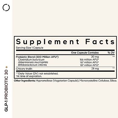 Codeage GLP-1 Probiotic+, Live Probiotics Akkermansia, Chicory Inulin Prebiotics Postbiotics