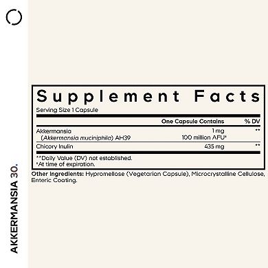 Codeage Akkermansia, 100 Million AFU Synbiotic Supplement, Probiotic & Chicory Root Prebiotic