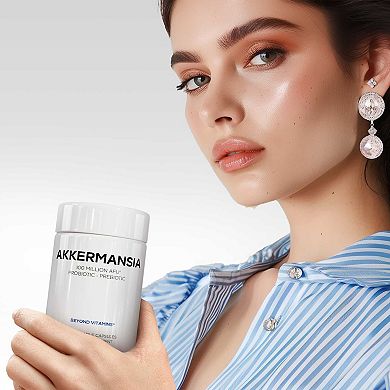 Codeage Akkermansia, 100 Million AFU Synbiotic Supplement, Probiotic & Chicory Root Prebiotic