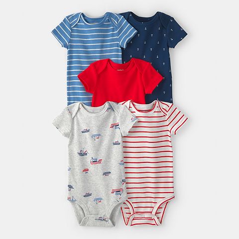 Детские боди Carter's Nautical с коротким рукавом, 5 шт