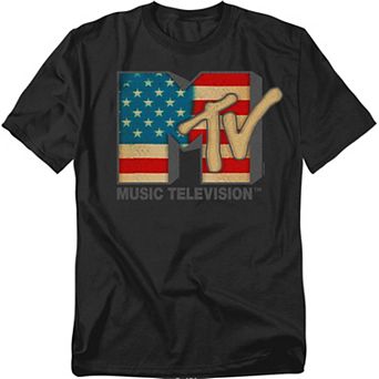 Big & Tall MTV Americana Logo Black Graphic Tee