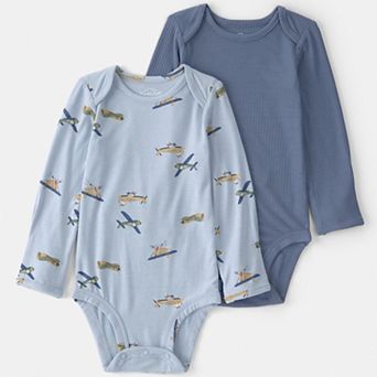 Baby Boys Carter’s 2 pc Pajama Bodysuit Set with Airplane Print