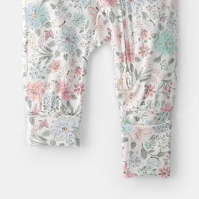 Baby Carter's Butterfly Garden 2-Way Zip PurelySoft Sleep & Play Pajama