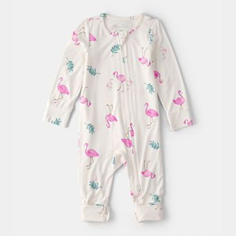 Baby Girl Carter's Flamingo PurelySoft 2-Way Zip Snug Fit Sleep & Play