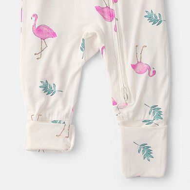 Baby Girl Carter's Flamingo PurelySoft 2-Way Zip Snug Fit Sleep & Play