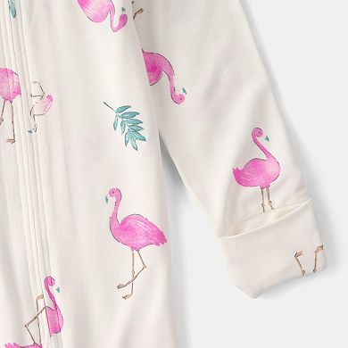 Baby Girl Carter's Flamingo PurelySoft 2-Way Zip Snug Fit Sleep & Play