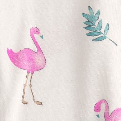 Baby Girl Carter's Flamingo PurelySoft 2-Way Zip Snug Fit Sleep & Play