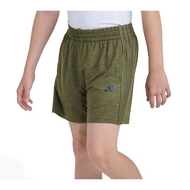 Boys 8-20 adidas Elastic Waistband 3-Stripe Mélange Shorts