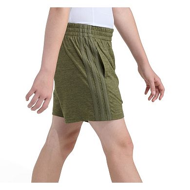Boys 8-20 adidas Elastic Waistband 3-Stripe Mélange Shorts