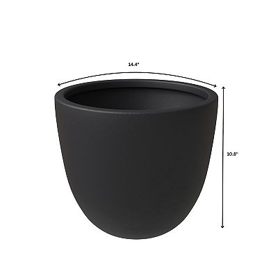 Dahlia Black Round Planter Set of 3