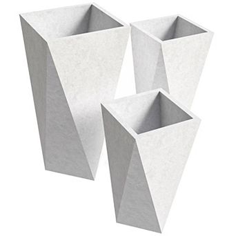 Leisuremod Aloe Series White Square Planter set