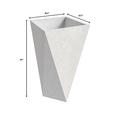 Leisuremod Aloe Series White Square Planter set
