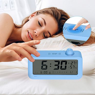 Triple Digital Alarm Clock with Big Numbers Display, Temperature, 5.3x3.1x1.4 inch