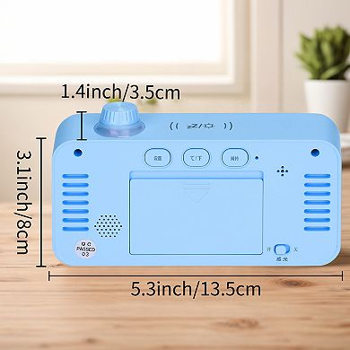 Triple Digital Alarm Clock with Big Numbers Display, Temperature, 5.3x3.1x1.4 inch