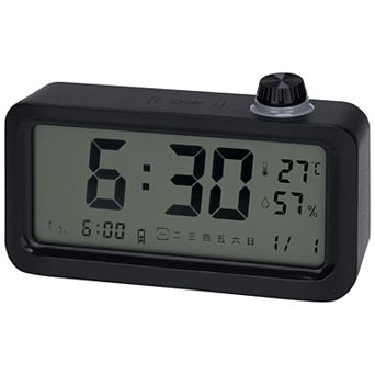 Triple Digital Alarm Clock with Big Numbers Display, Temperature, 5.3x3.1x1.4 inch