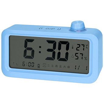 Triple Digital Alarm Clock with Big Numbers Display, Temperature, 5.3x3.1x1.4 inch