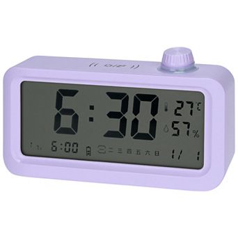 Triple Digital Alarm Clock with Big Numbers Display, Temperature, 5.3x3.1x1.4 inch