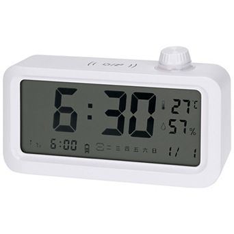 Triple Digital Alarm Clock with Big Numbers Display, Temperature, 5.3x3.1x1.4 inch
