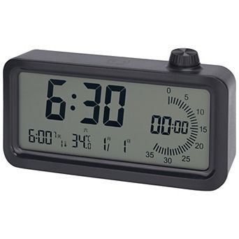 Small Digital Alarm Clock with Big Numbers Display, Dimmable, Temperature, 12/24H, 5.9x3.1x1.6 inch