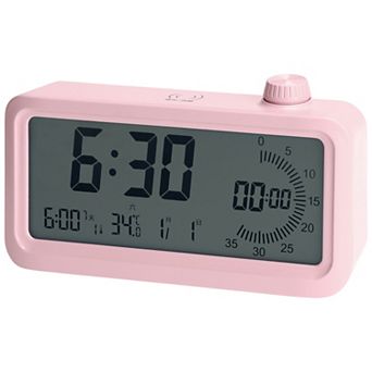 Small Digital Alarm Clock with Big Numbers Display, Dimmable, Temperature, 12/24H, 5.9x3.1x1.6 inch