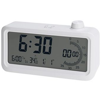 Small Digital Alarm Clock with Big Numbers Display, Dimmable, Temperature, 12/24H, 5.9x3.1x1.6 inch