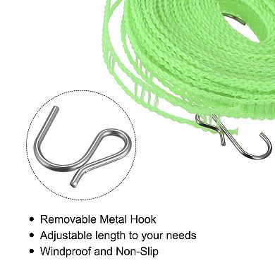 Portable Clothesline, 32.8ft Nylon Windproof Non-Slip Washing Line Rope