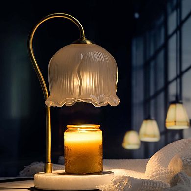 Marble Table Lamp Lily of the Valley Candle Warmer Lamp