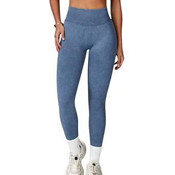 Women's Seamless Ribbed High Waist Full Length Leggings with Compression Fit