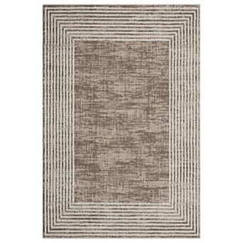 Luxe Weavers Geometric Border Textured Area Rug