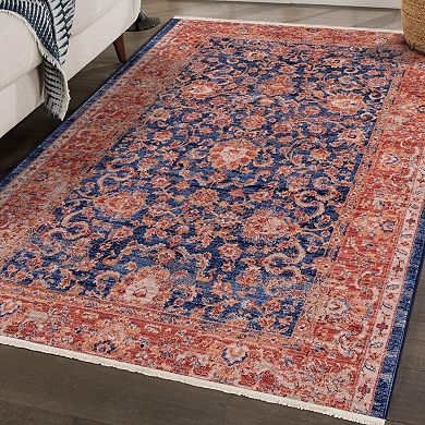 Luxe Weavers Vintage Floral Fringe Area Rug