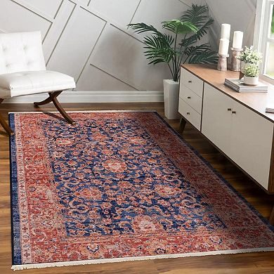 Luxe Weavers Vintage Floral Fringe Area Rug