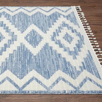 Luxe Weavers Southwestern Diamond Fringe Area Rug