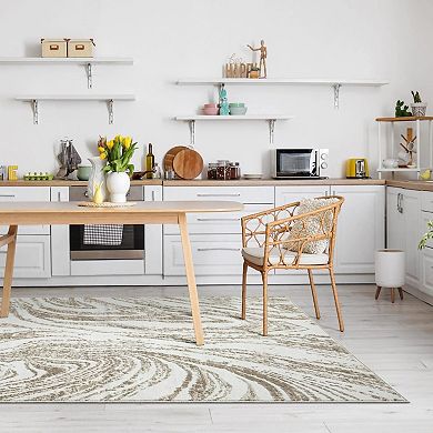 Luxe Weavers Modern Marble High Low Area Rug