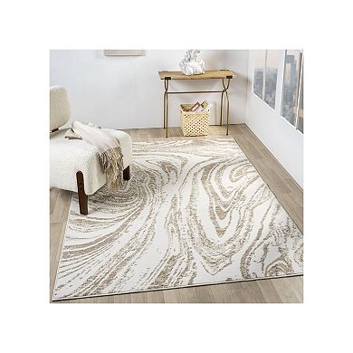 Luxe Weavers Modern Marble High Low Area Rug