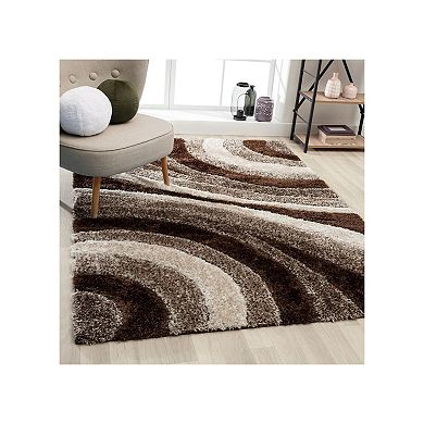 Luxe Weavers Modern Shag Geometric Indoor Area Rug