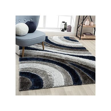 Luxe Weavers Modern Shag Geometric Indoor Area Rug