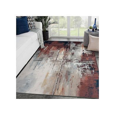 Luxe Weavers Distressed Abstract Area Rug