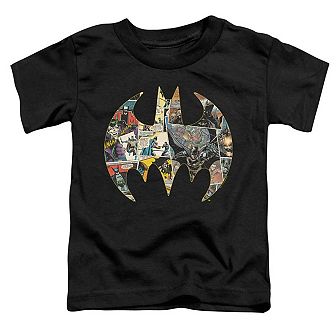 Batman Collage Shield Short Sleeve Toddler T-Shirt