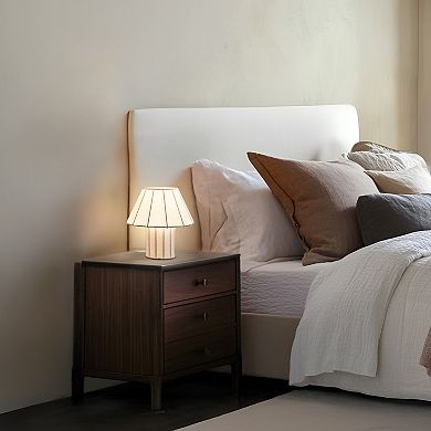 Celeste LED Lightweight Table Lamp with Resin Fabric Shade, Bulb Included (12.6")