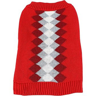 Midlee Argyle Dog Sweater