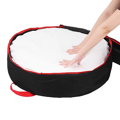2 Pack Christmas Foldable Round Storage Bags with Handles, Moving Bags for Clothes, Comforters