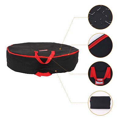 2 Pack Christmas Foldable Round Storage Bags with Handles, Moving Bags for Clothes, Comforters